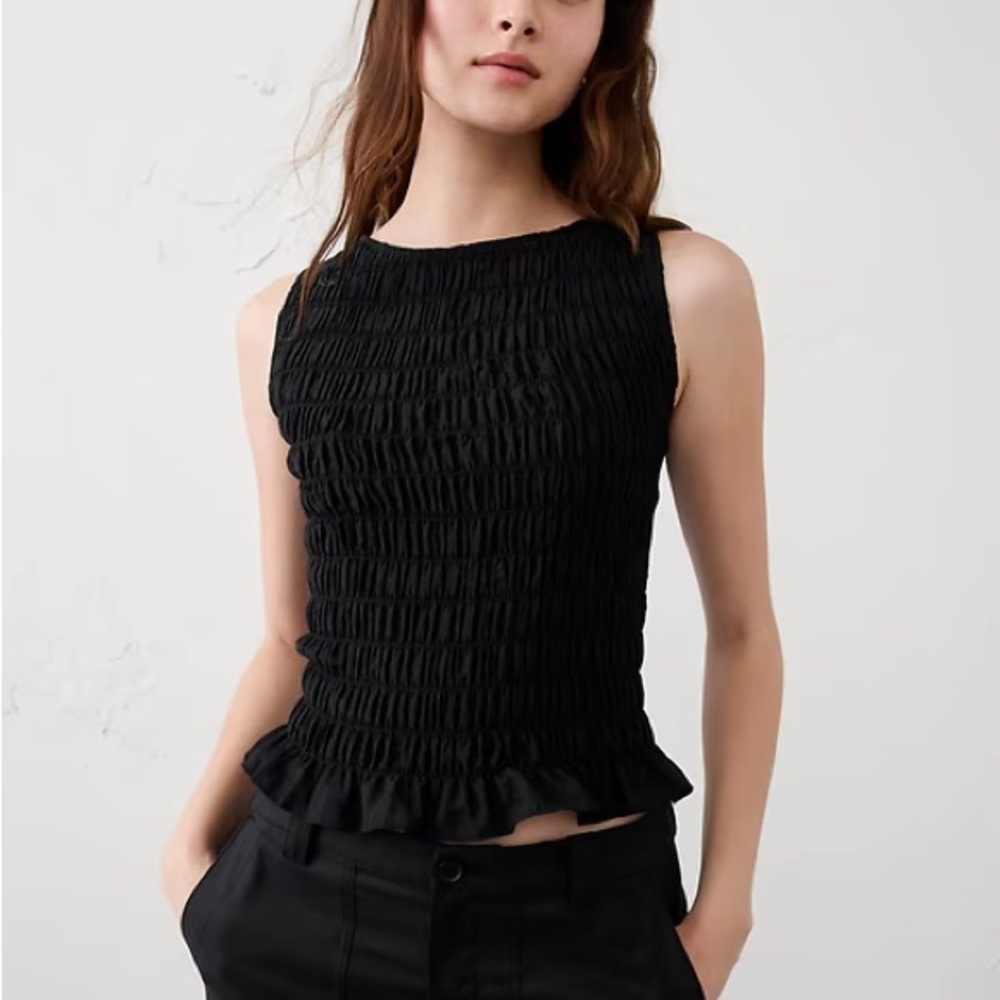 Banana Republic Boatneck smocked top